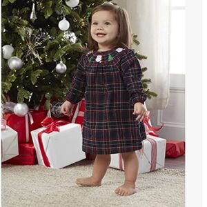 Plaid Kids Dress - Black and Red